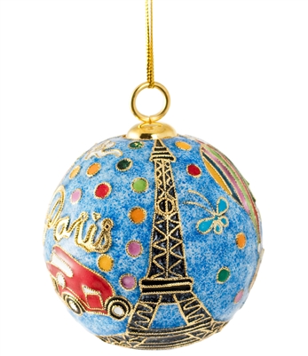 Cloisonne Love Paris Ball Ornament